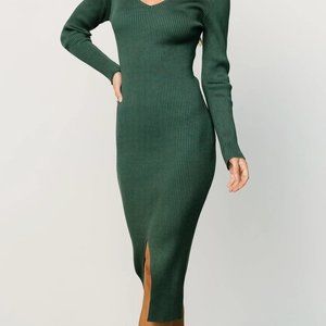 Baltic Born Fairmount Ribbed Midi Dress - Green, Large